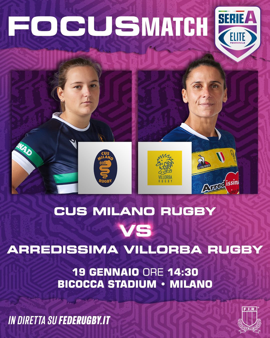 Serie A Elite Femminile, la prima di ritorno si gioca tutta in contemporanea domenica alle 14.30: CUS Milano v Villorba in diretta su Federugby.it