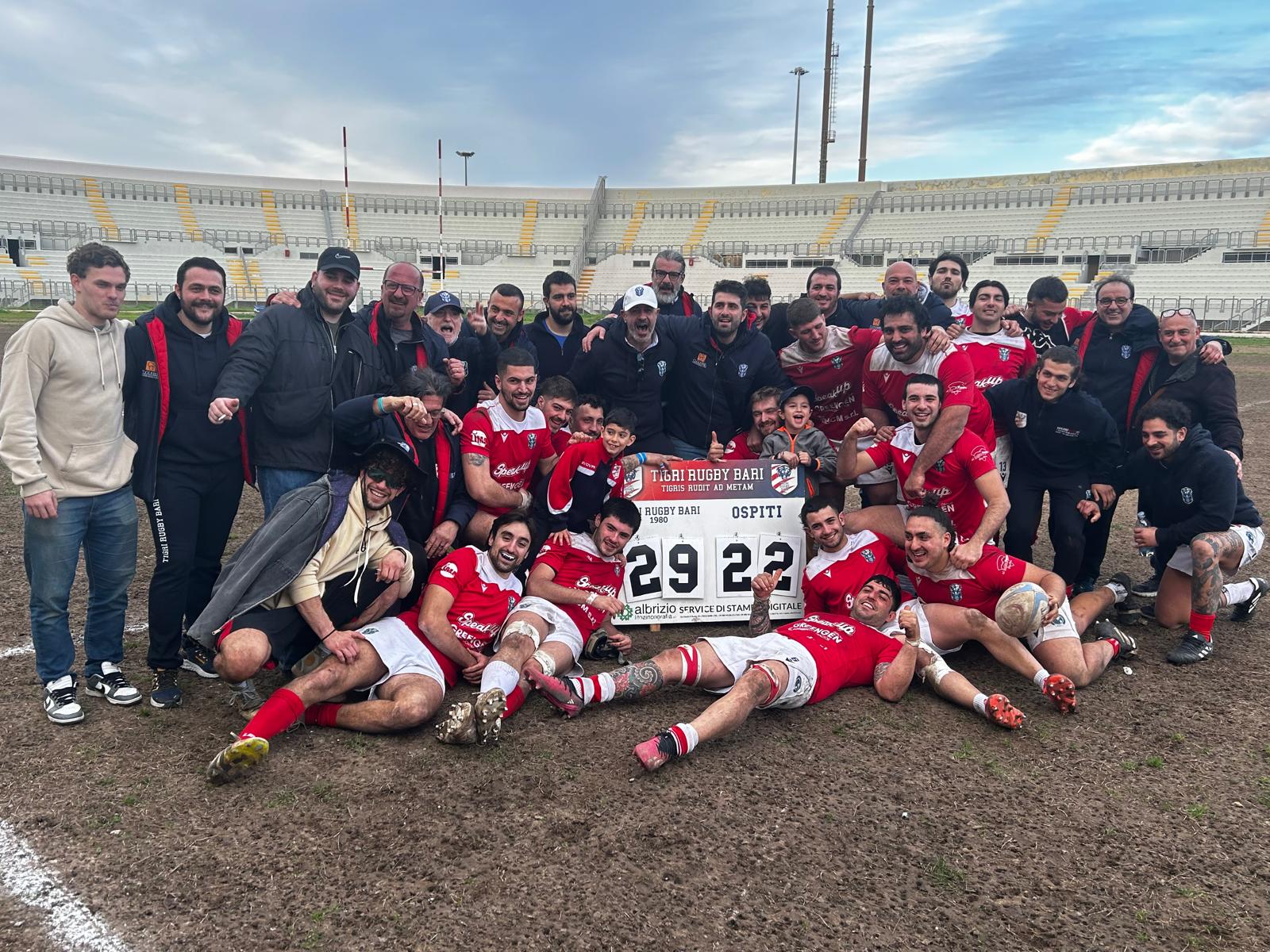 Rugby Bari batte la capolista Lazio 29-22: una vittoria storica e memorabile