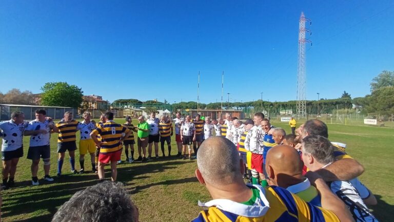 Rugby Old. La grande festa al ‘Priami’ di Stagno che ha ospitato il triangolare internazionale, con gli irlandesi dell’Ageing Pandas