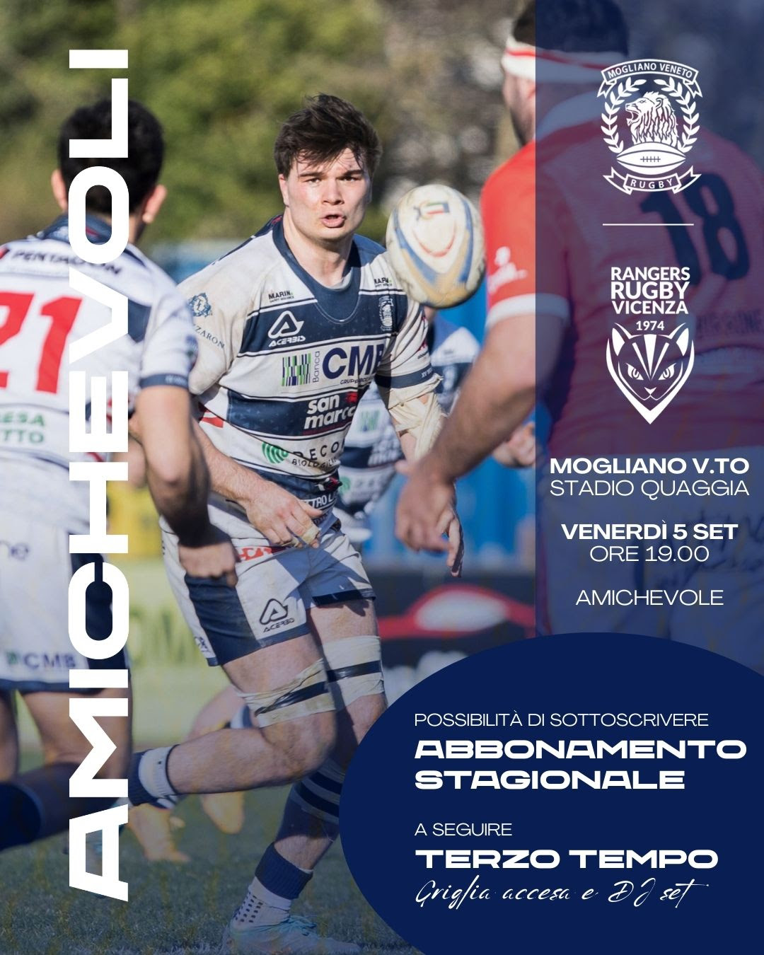 Mogliano: i convocati per l’amichevole con Vicenza