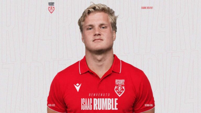 Isaac Rumble è un nuovo giocatore della Rangers Rugby Vicenza